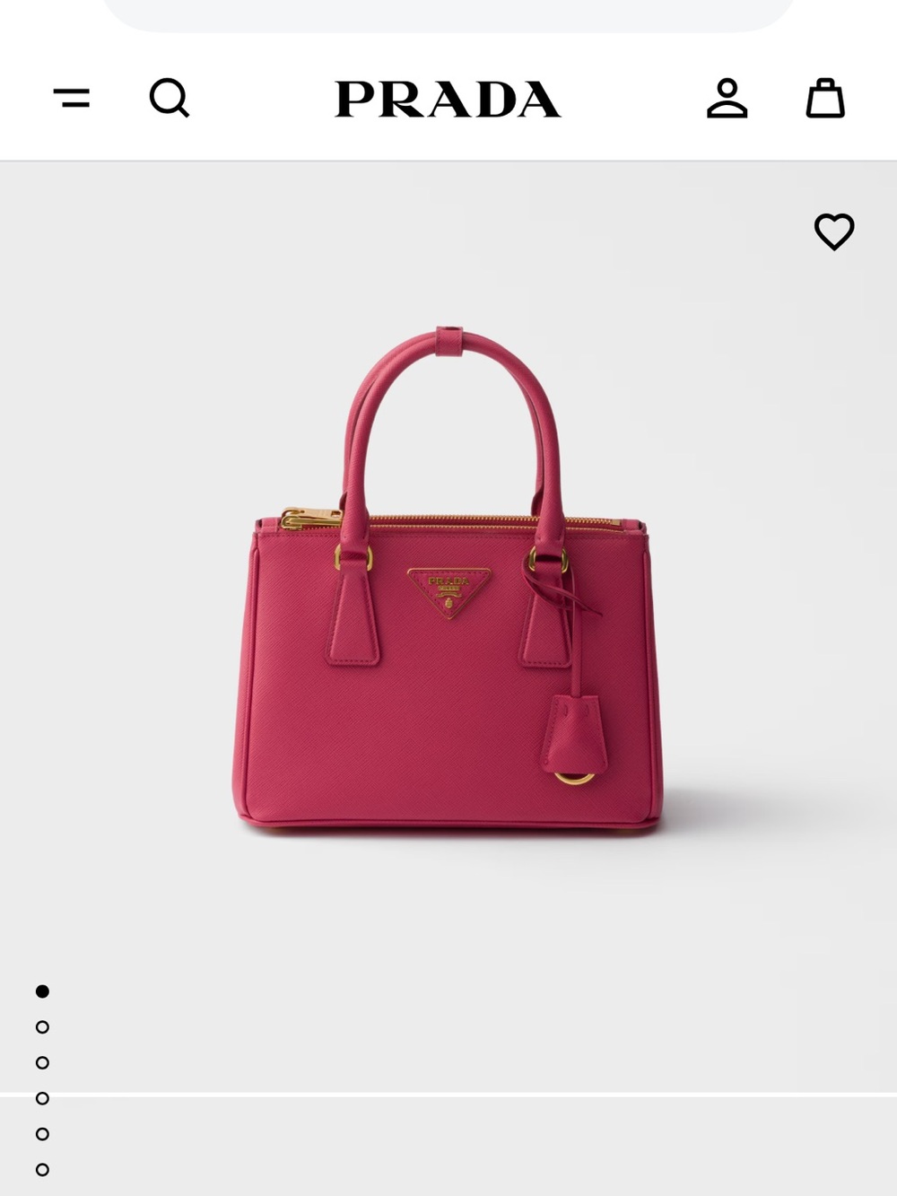 Prada Pink Shoulder Bag with Saffiano Leather